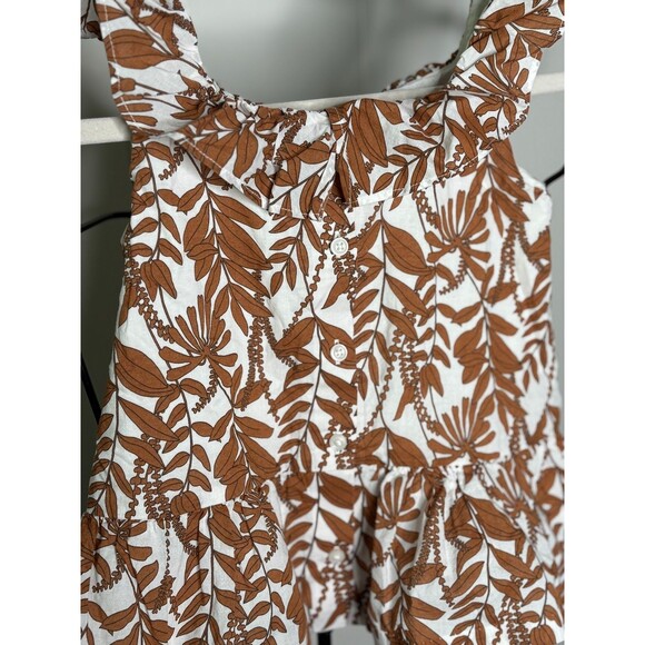 Janie & Jack Top Shorts Two Piece Matching Set Brown Floral Summer Tropical Sz 6 - Picture 6 of 11